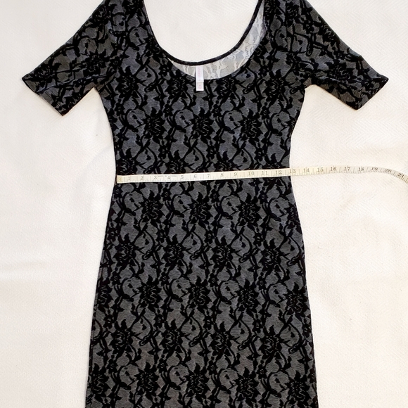 Black Dress Lace Velvet, Burn-Out - Picture 5 of 9